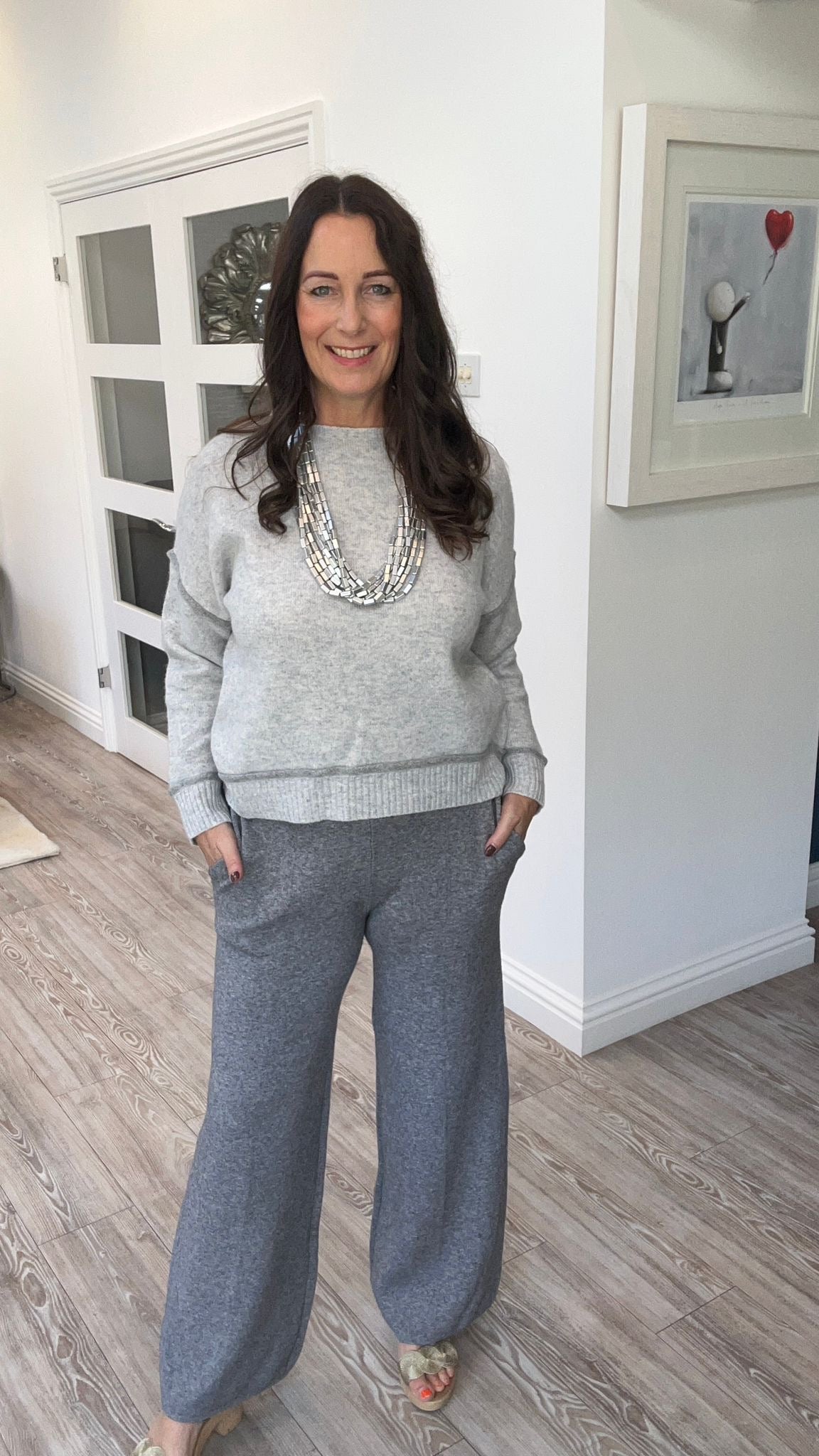 Grey knitted Trousers