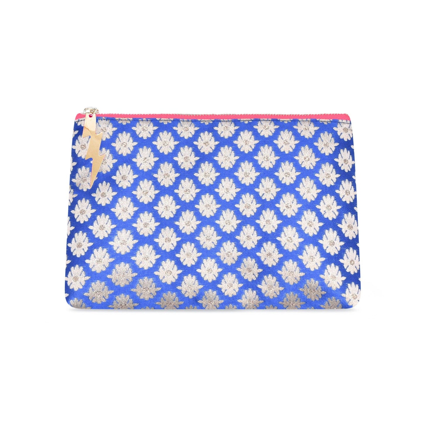 BLUE FLOWER CLUTCH BAG