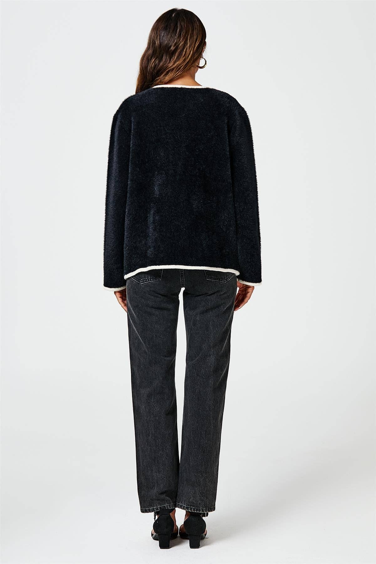 Relaxed Boucle Jacket In Black: Black / OneSize