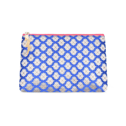BLUE FLOWER CLUTCH BAG