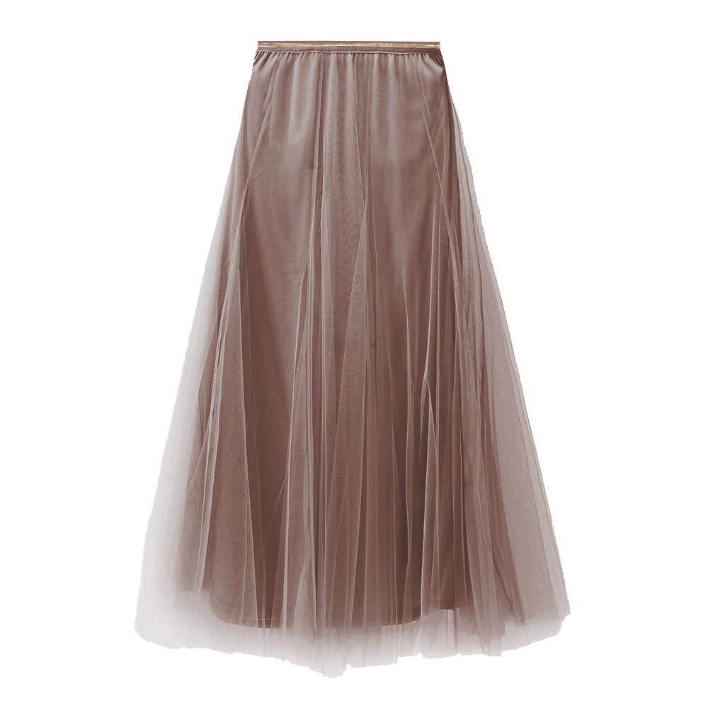 Tulle Layer Skirt in Mink